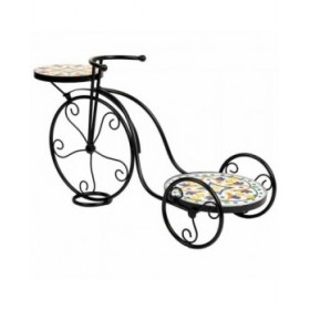 Supporto per Vaso Alexandra House Living Nero Ferro Piastrella Bicicletta 26 x 43 x 67 cm