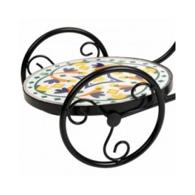 Supporto per Vaso Alexandra House Living Nero Ferro Piastrella Bicicletta 26 x 43 x 67 cm