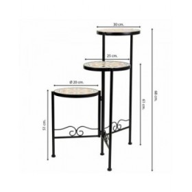 Supporto per Vaso Alexandra House Living Nero Ferro Piastrella 30 x 68 x 30 cm 3 Pezzi