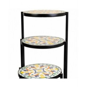 Supporto per Vaso Alexandra House Living Nero Ferro Piastrella 30 x 68 x 30 cm 3 Pezzi