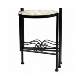 Supporto per Vaso Alexandra House Living Nero Ferro Piastrella 30 x 68 x 30 cm 3 Pezzi