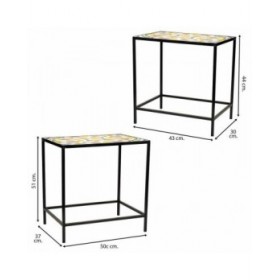 Supporto per Vaso Alexandra House Living Nero Ferro Piastrella 37 x 51 x 50 cm 2 Pezzi