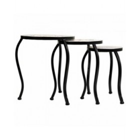 Supporto per Vaso Alexandra House Living Nero Ferro Piastrella 33 x 37 x 33 cm 3 Pezzi