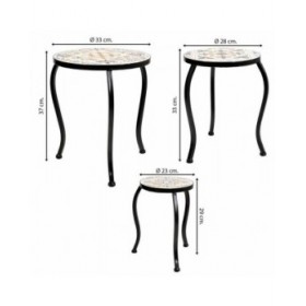 Supporto per Vaso Alexandra House Living Nero Ferro Piastrella 33 x 37 x 33 cm 3 Pezzi