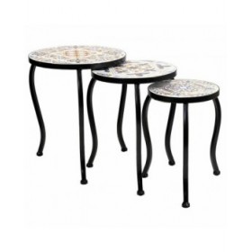 Supporto per Vaso Alexandra House Living Nero Ferro Piastrella 33 x 37 x 33 cm 3 Pezzi