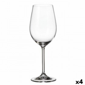 Set di calici da vino Bohemia Crystal Clara Bianco 350 ml 6 Pezzi (6 Unità) (4 Unità)