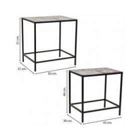 Supporto per Vaso Alexandra House Living Nero Ferro Piastrella 37 x 51 x 50 cm 2 Pezzi