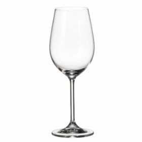 Set di calici da vino Bohemia Crystal Clara Bianco 350 ml 6 Pezzi (6 Unità) (4 Unità)