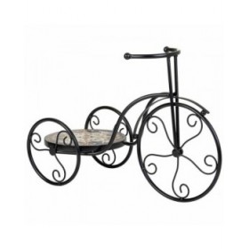 Supporto per Vaso Alexandra House Living Nero Ferro Piastrella Bicicletta 23 x 36 x 53 cm
