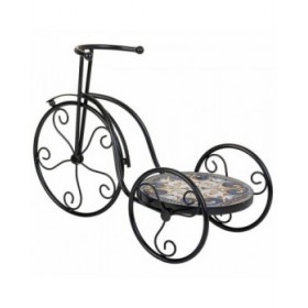 Supporto per Vaso Alexandra House Living Nero Ferro Piastrella Bicicletta 23 x 36 x 53 cm