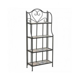 Scaffale Alexandra House Living Nero Ferro Piastrella 27 x 133 x 57 cm