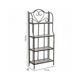 Scaffale Alexandra House Living Nero Ferro Piastrella 27 x 133 x 57 cm