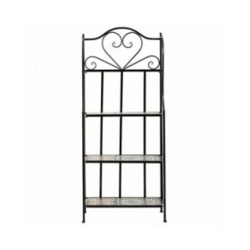 Scaffale Alexandra House Living Nero Ferro Piastrella 27 x 133 x 57 cm
