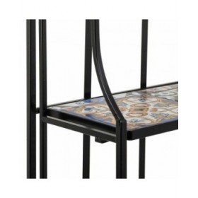 Scaffale Alexandra House Living Nero Ferro Piastrella 27 x 133 x 57 cm