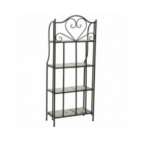 Scaffale Alexandra House Living Nero Ferro Piastrella 27 x 133 x 57 cm