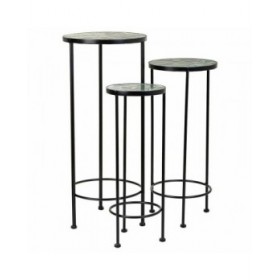 Supporto per Vaso Alexandra House Living Nero Ferro Piastrella 30 x 68 x 30 cm 3 Pezzi