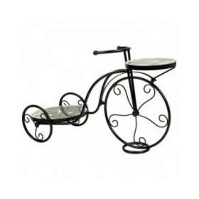 Supporto per Vaso Alexandra House Living Nero Ferro Piastrella Bicicletta 26 x 43 x 67 cm