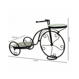 Supporto per Vaso Alexandra House Living Nero Ferro Piastrella Bicicletta 26 x 43 x 67 cm