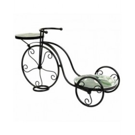 Supporto per Vaso Alexandra House Living Nero Ferro Piastrella Bicicletta 26 x 43 x 67 cm
