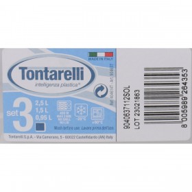 Set di 3 scatole porta pranzo Tontarelli Family Bianco 20 x 20 x 9,4 cm (20 Unità)