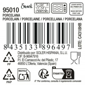 Ciotola La Mediterránea Snack Gres Bianco 14 x 8,5 x 4 cm (72 Unità) (14,1 x 8,5 x 4,4 cm)