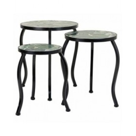 Supporto per Vaso Alexandra House Living Nero Ferro Piastrella 35 x 36 x 35 cm 3 Pezzi