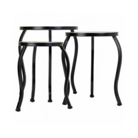 Supporto per Vaso Alexandra House Living Nero Ferro Piastrella 35 x 36 x 35 cm 3 Pezzi