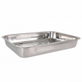 Vassoio da Forno Quttin Acciaio Argentato Rettangolare 43,4 x 31,2 cm (4 Unità)