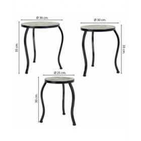 Supporto per Vaso Alexandra House Living Nero Ferro Piastrella 35 x 36 x 35 cm 3 Pezzi