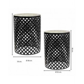 Supporto per Vaso Alexandra House Living Nero Ferro Piastrella 38 x 50 x 38 cm 2 Pezzi