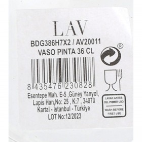 Bicchieri da Birra LAV Bodega Vetro 360 ml (48 Unità)