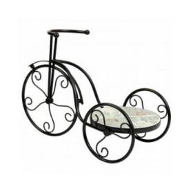Supporto per Vaso Alexandra House Living Nero Ferro Piastrella Bicicletta 23 x 36 x 53 cm