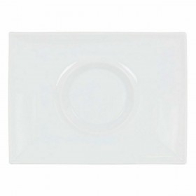 Piatto da pranzo Inde Gourmet Porcellana Bianco 29,5 x 22 x 3 cm (6 Unità)