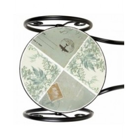 Supporto per Vaso Alexandra House Living Nero Ferro Piastrella Bicicletta 23 x 36 x 53 cm