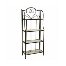 Scaffale Alexandra House Living Nero Ferro Forjare Piastrella 27 x 133 x 57 cm