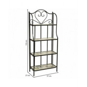 Scaffale Alexandra House Living Nero Ferro Forjare Piastrella 27 x 133 x 57 cm