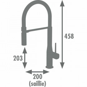 Kitchen Tap Rousseau ILO Nero Grigio Argentato