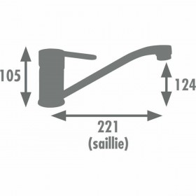 Kitchen Tap Rousseau BORN NF Grigio Acciaio inossidabile