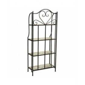 Scaffale Alexandra House Living Nero Ferro Forjare Piastrella 27 x 133 x 57 cm