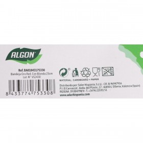 Vassoio per aperitivi Algon Dorato Rotonda 23 x 23 x 1,5 cm (48 Unità)