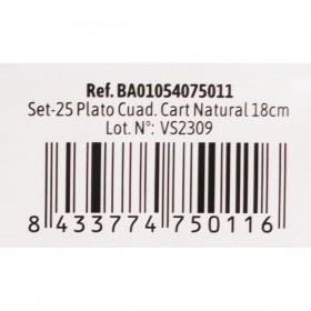 Set di piatti Algon Monouso Bianco Cartone Quadrato 18 cm (36 Unità)