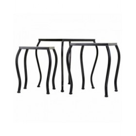 Supporto per Vaso Alexandra House Living Nero Ferro Piastrella 33 x 37 x 33 cm 3 Pezzi