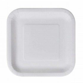 Set di piatti Algon Monouso Bianco Cartone Quadrato 26 cm (36 Unità)