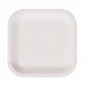 Set di piatti Algon Monouso Bianco Cartone Quadrato 26 cm (15 Unità)