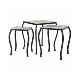 Supporto per Vaso Alexandra House Living Nero Ferro Piastrella 33 x 37 x 33 cm 3 Pezzi