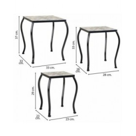 Supporto per Vaso Alexandra House Living Nero Ferro Piastrella 33 x 37 x 33 cm 3 Pezzi