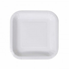 Set di piatti Algon Monouso Bianco Cartone 20 cm (10 Unità)