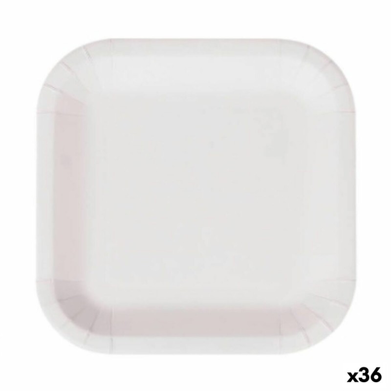 Set di piatti Algon Monouso Bianco Cartone 26 cm (36 Unità)