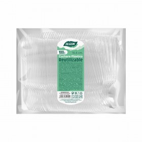 Set di Cucchiai Algon Riutilizzabile Trasparente 10 Unità 16,6 cm