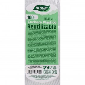 Set di Cucchiai Algon Riutilizzabile Trasparente 10 Unità 16,6 cm